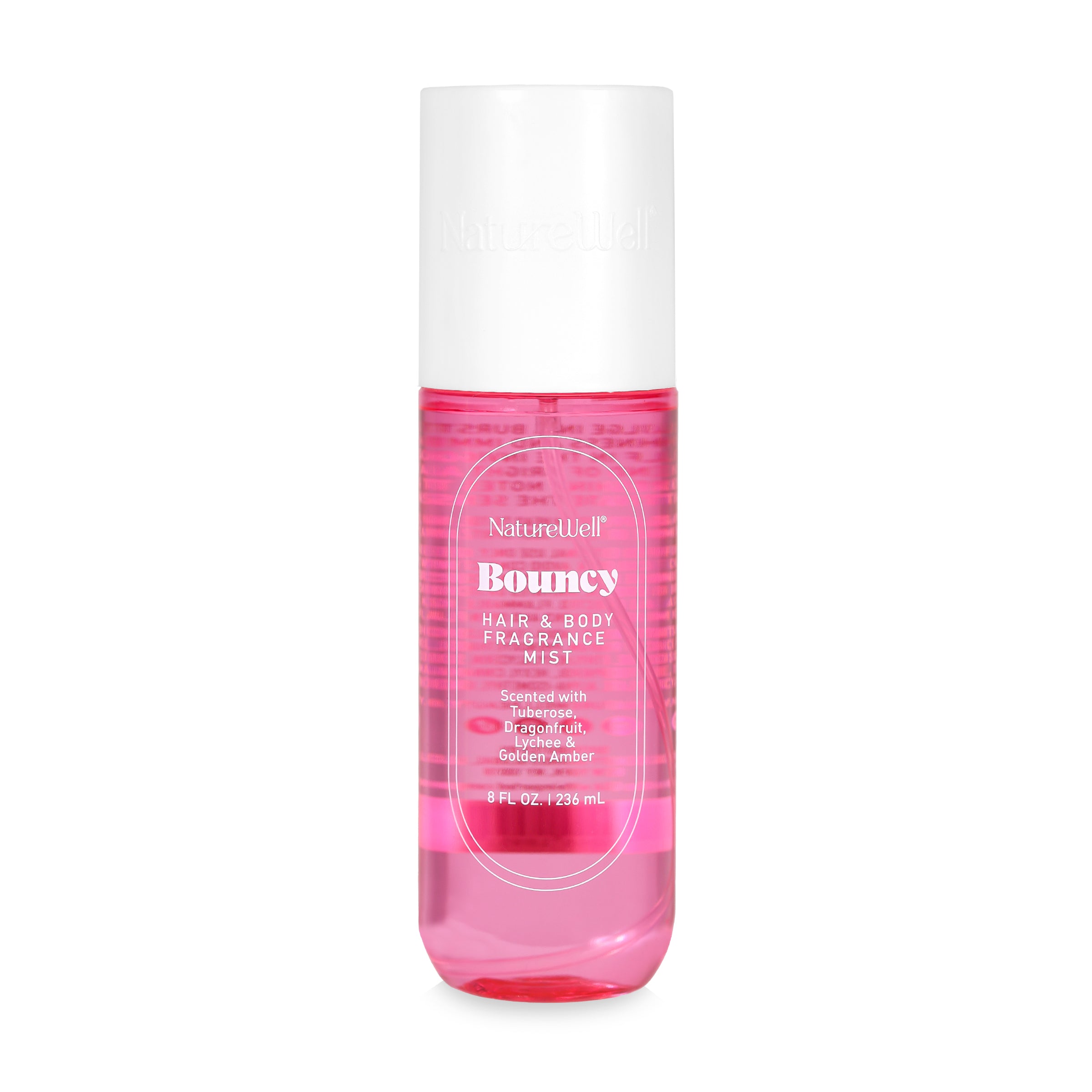 Bottle of NatureWell Bouncy Hair & Body Fragrance Mist