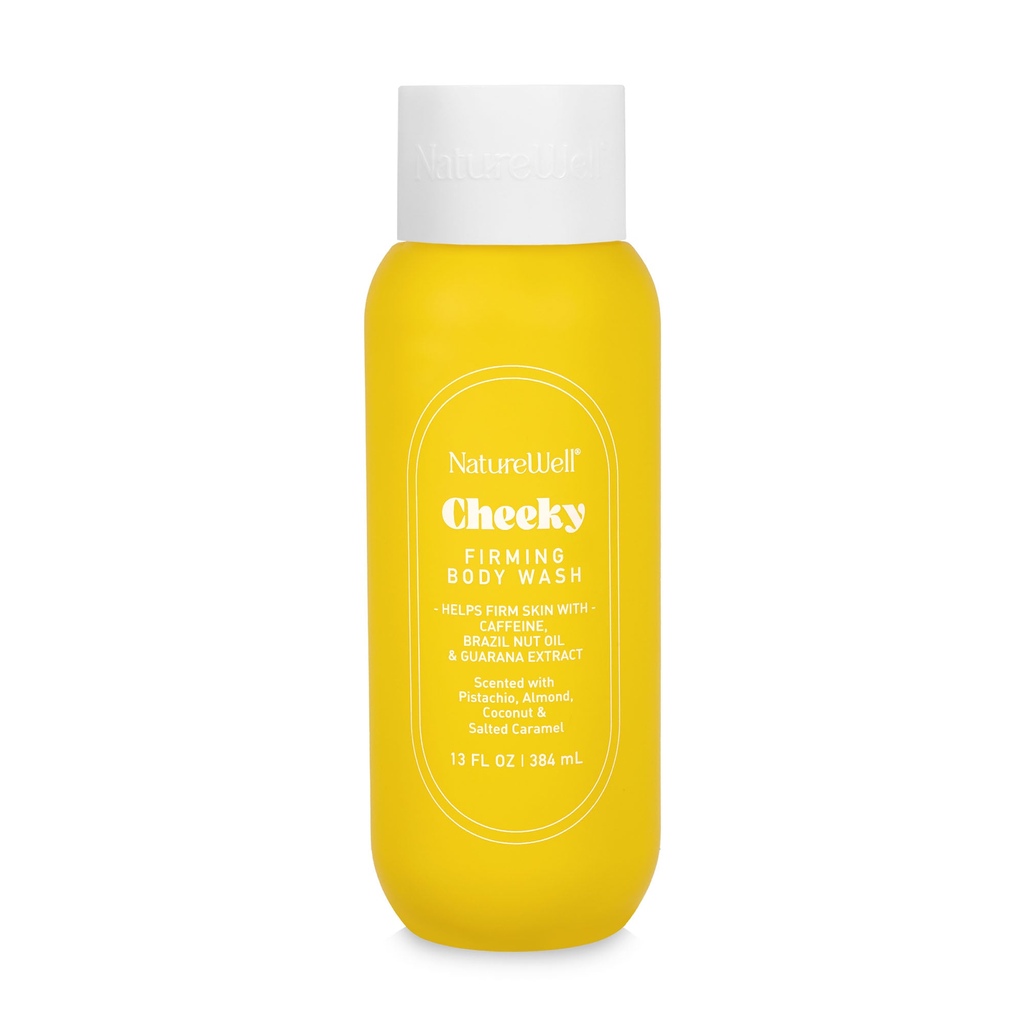 Bottle of NatureWell Cheeky Body Wash on a white background