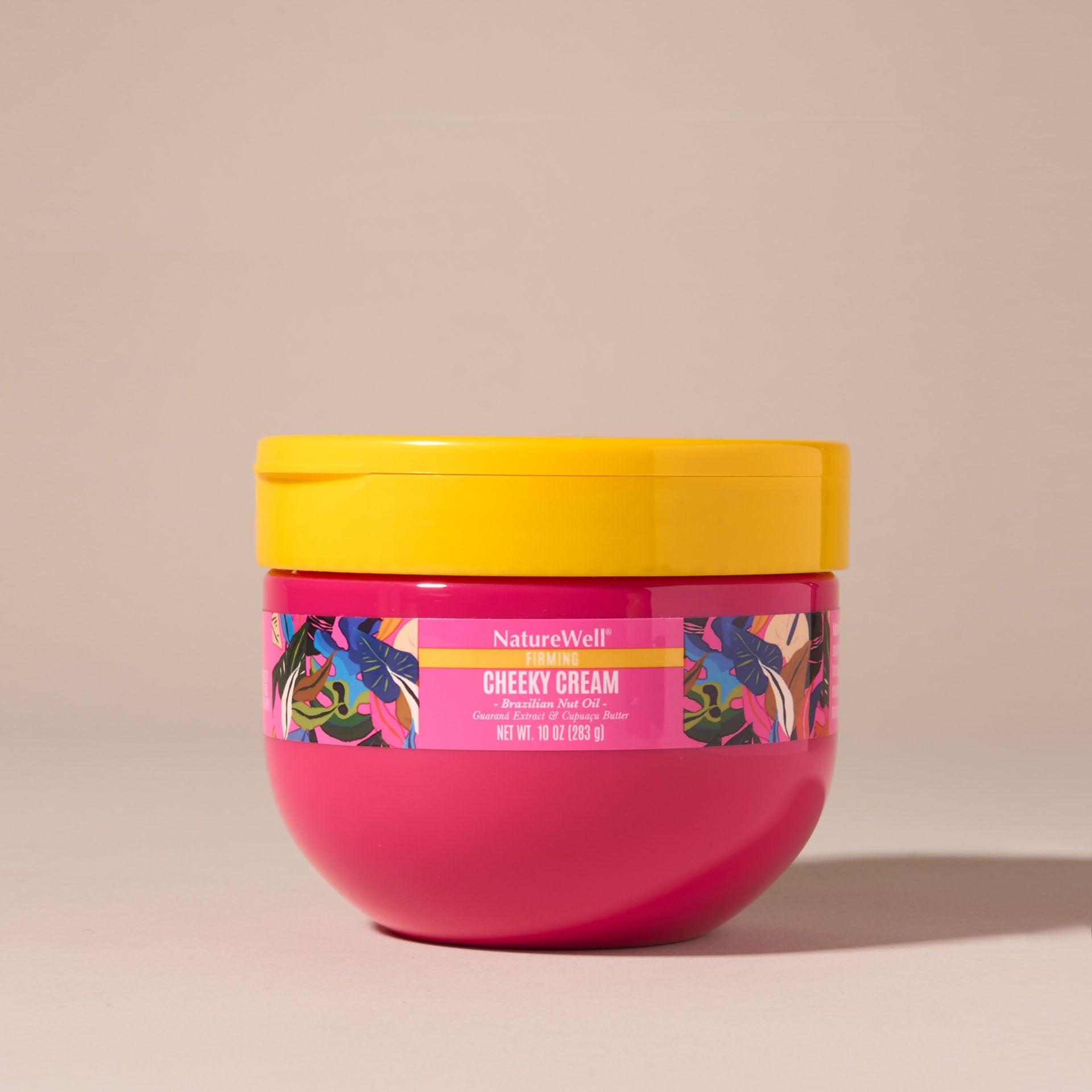 pink jar of Naturewell Firming Cheeky Cream