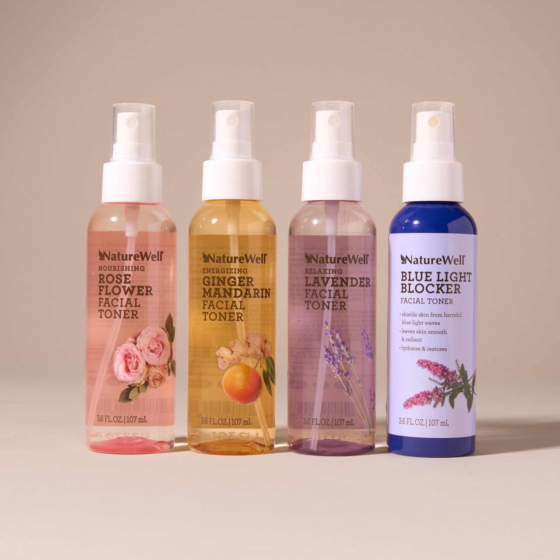 assortment of 4 bottles of NatureWell facial toner sprays