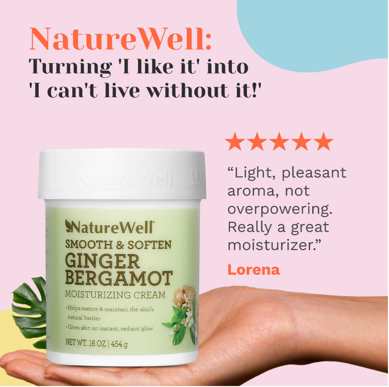 positive review boasting light and pleasant scent of ginger bergamot moisturizing cream