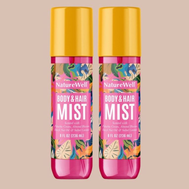 2 bottles of NatureWell Cheeky Lightweight and Refreshing Body & Hair Mist