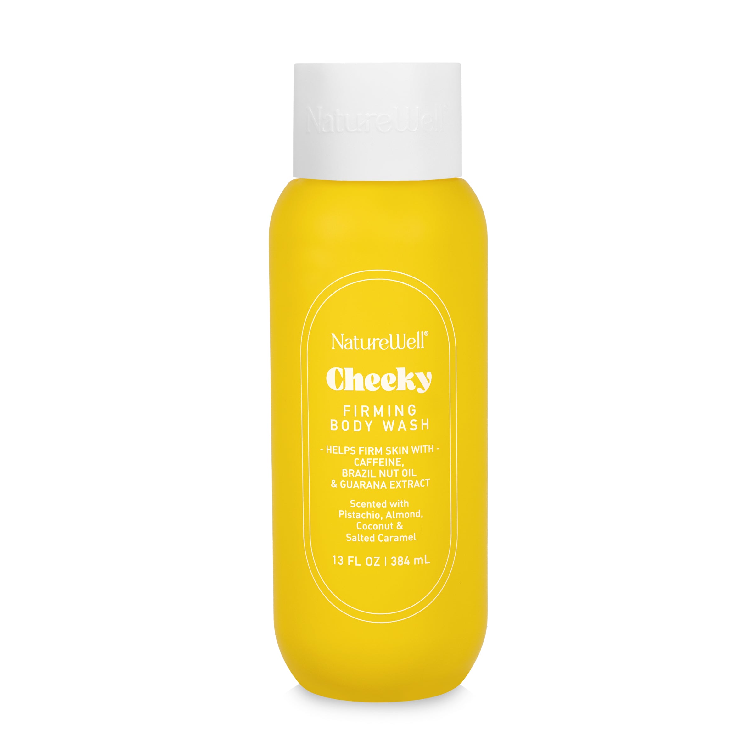 Bottle of NatureWell Cheeky Firming Body Wash