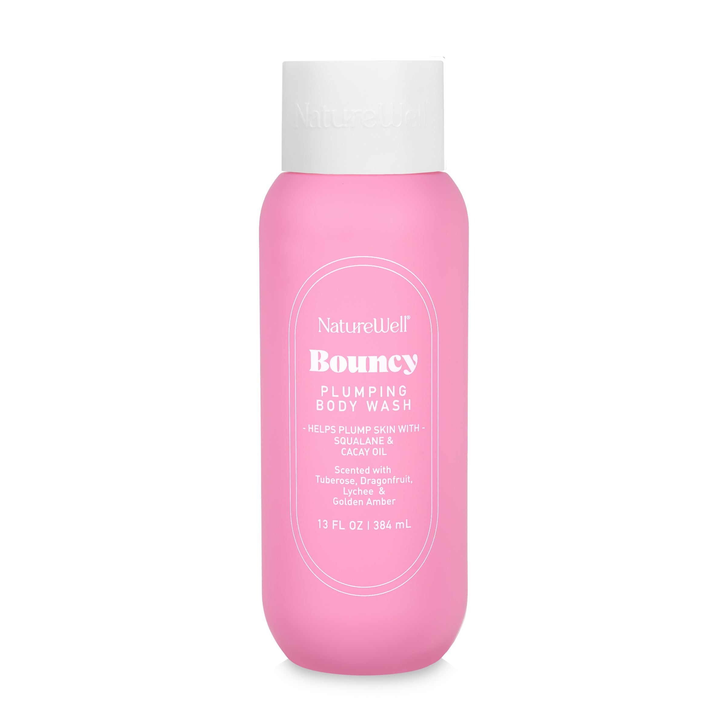 Bottle of NatureWell Bouncy Plumping Body Wash
