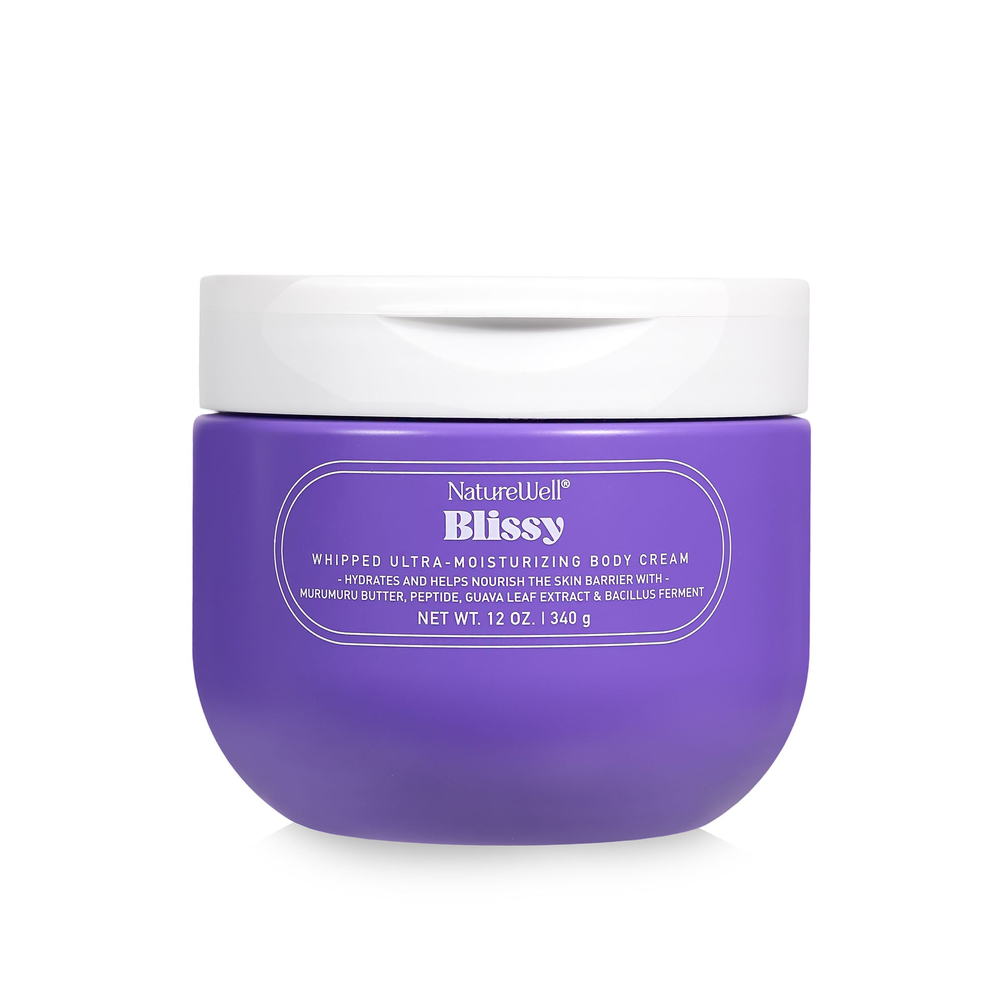 Jar of NatureWell Blissy Ultra-Moisturizing Body Cream on a white background
