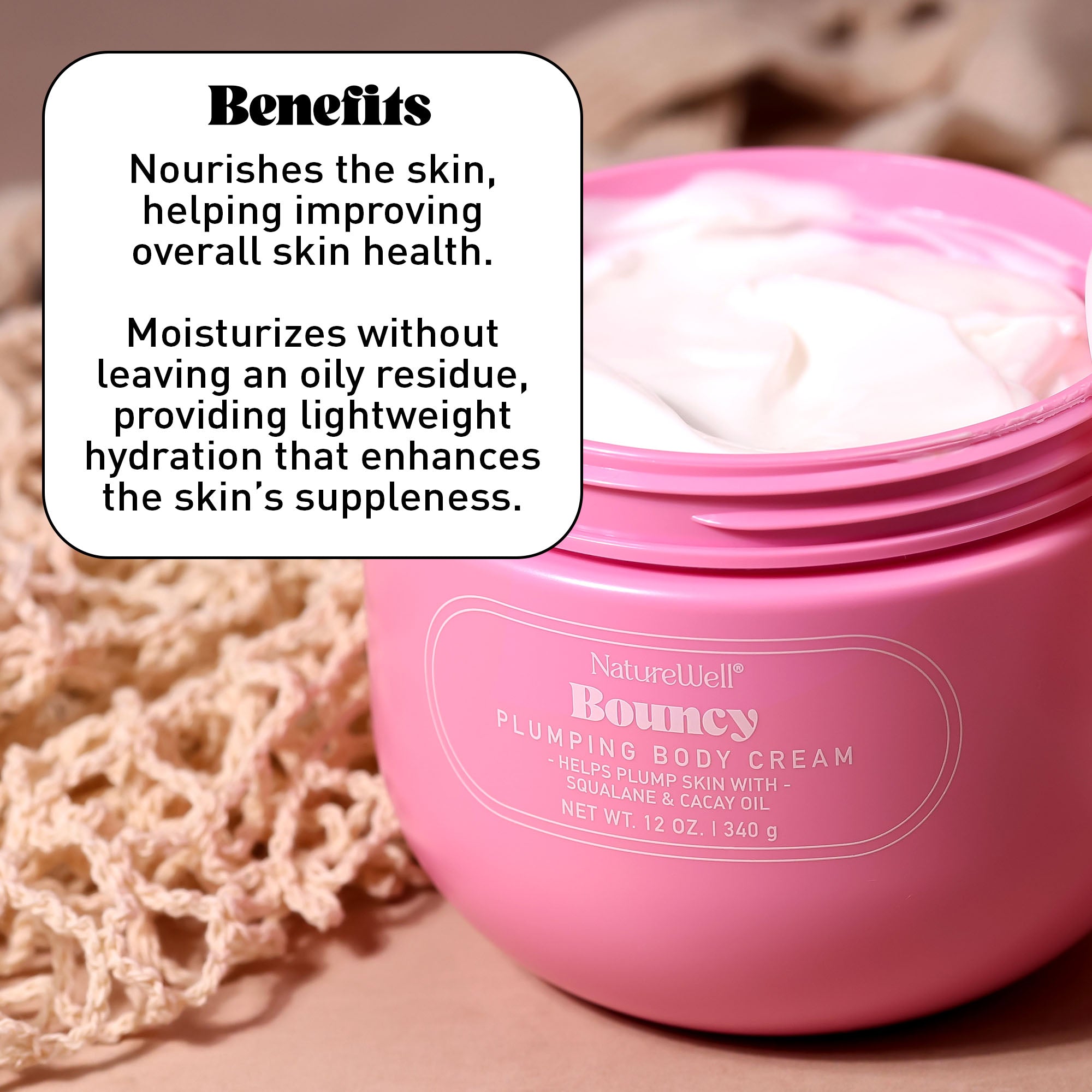 Naturewell bouncy plumping body cream | skin plumping & hydrating
