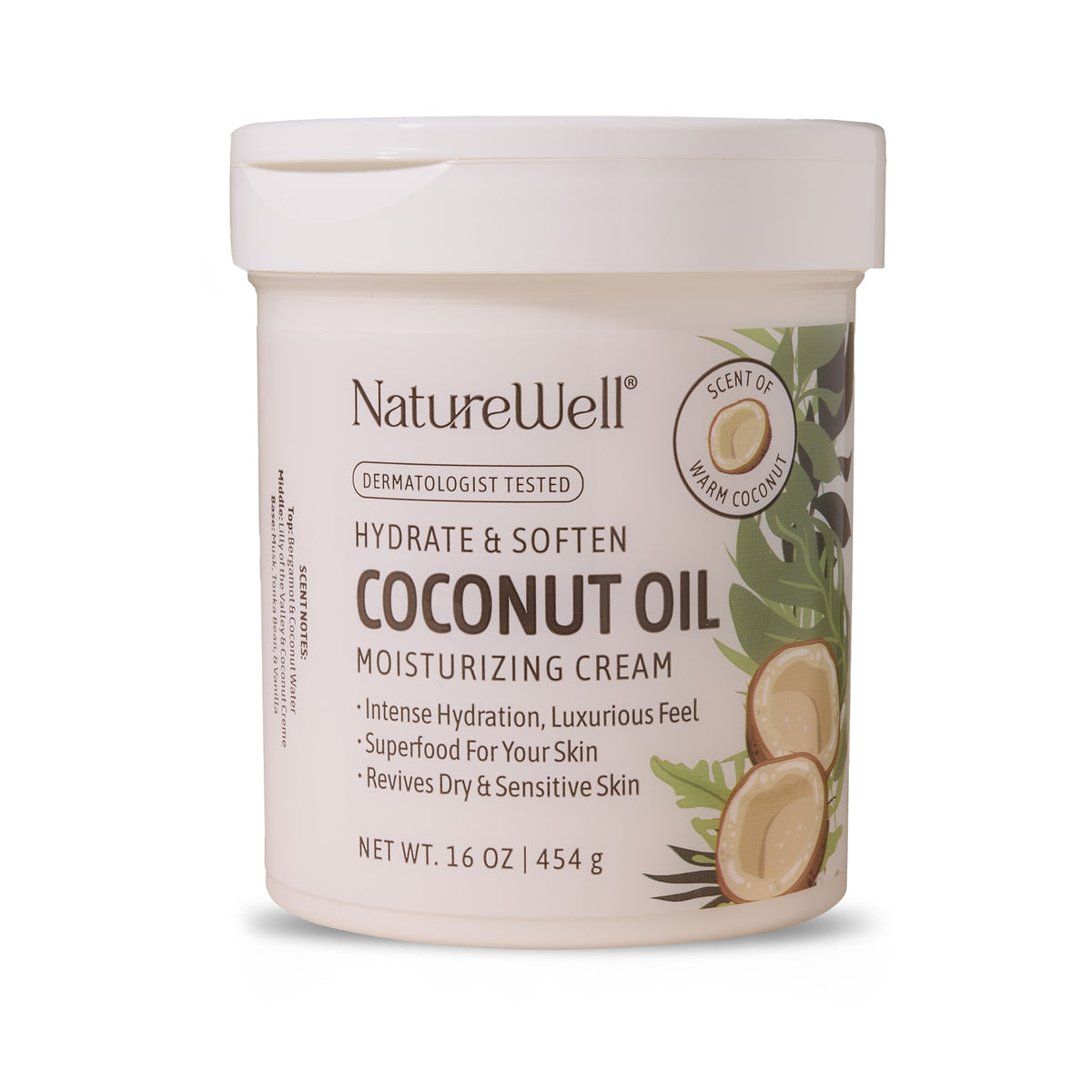 Naturewell extra virgin coconut oil moisturizing cream 16oz | for dry ...