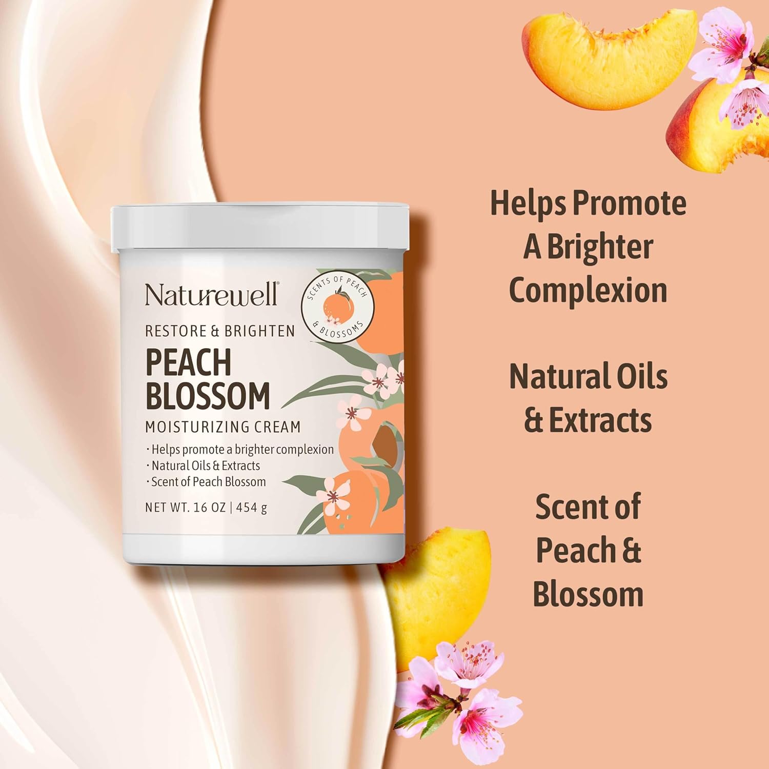 Naturewell restore & brighten peach blossom moisturizing cream