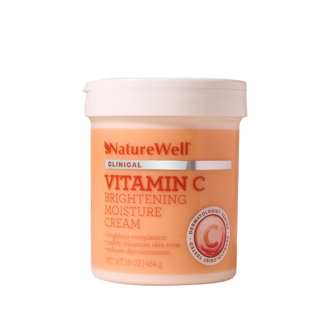 16 ounce jar of NatureWell Vitamin C Moisturizing Cream on white background