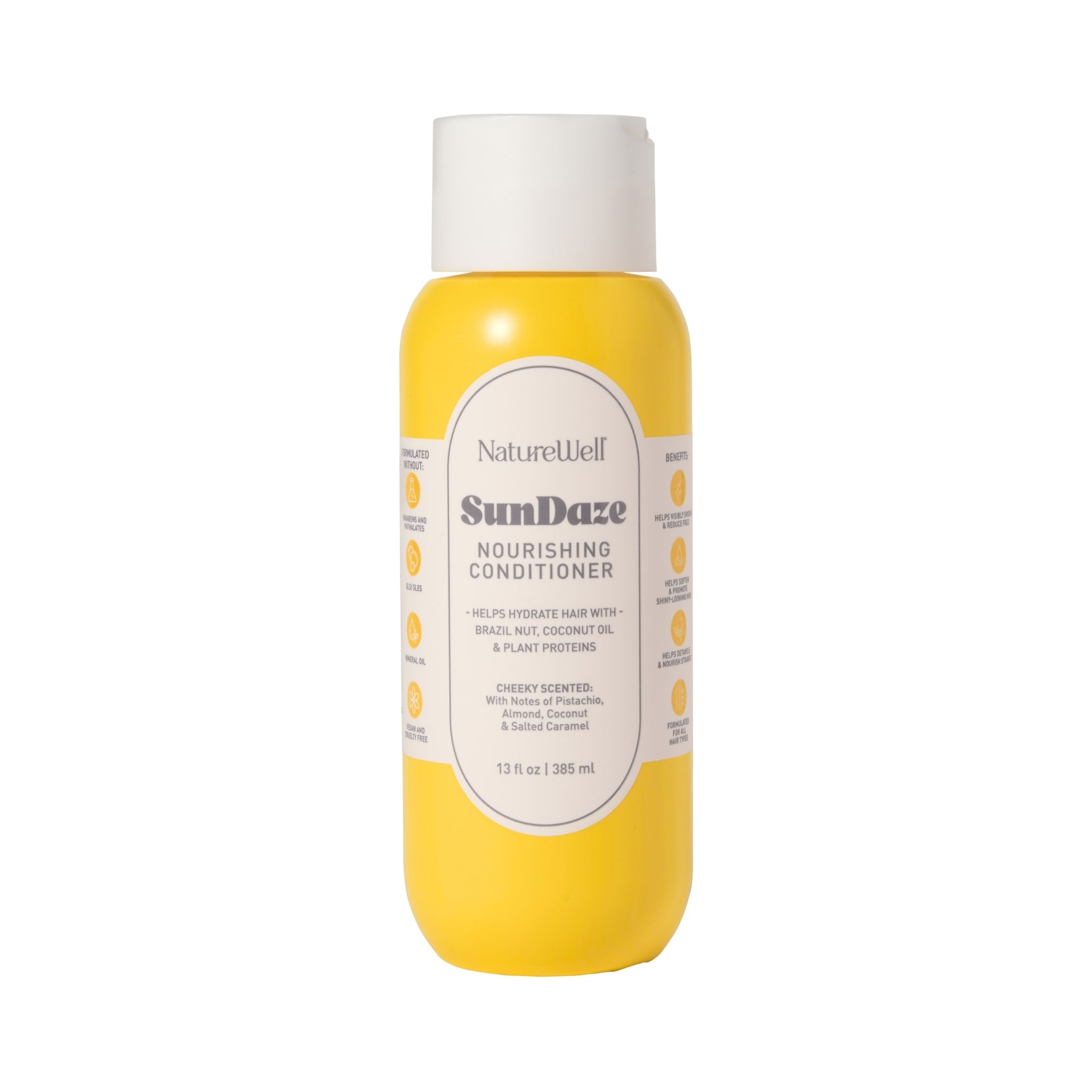 Bottle of NatureWell SunDaze Nourishing Conditioner on a white background