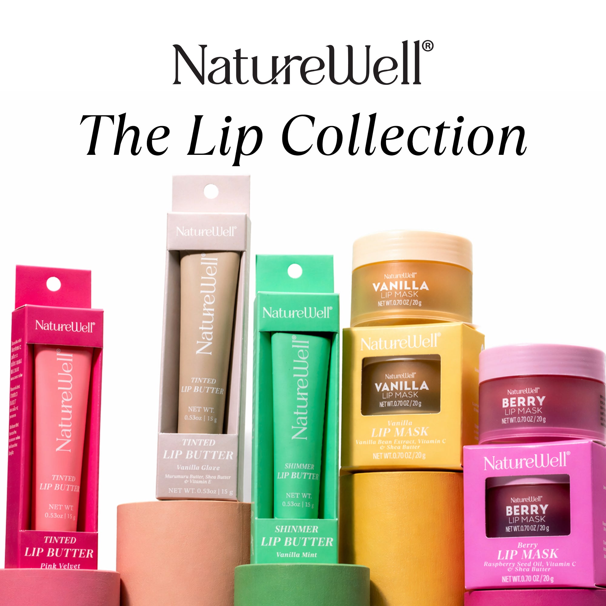 NatureWell lip care collection on a white background