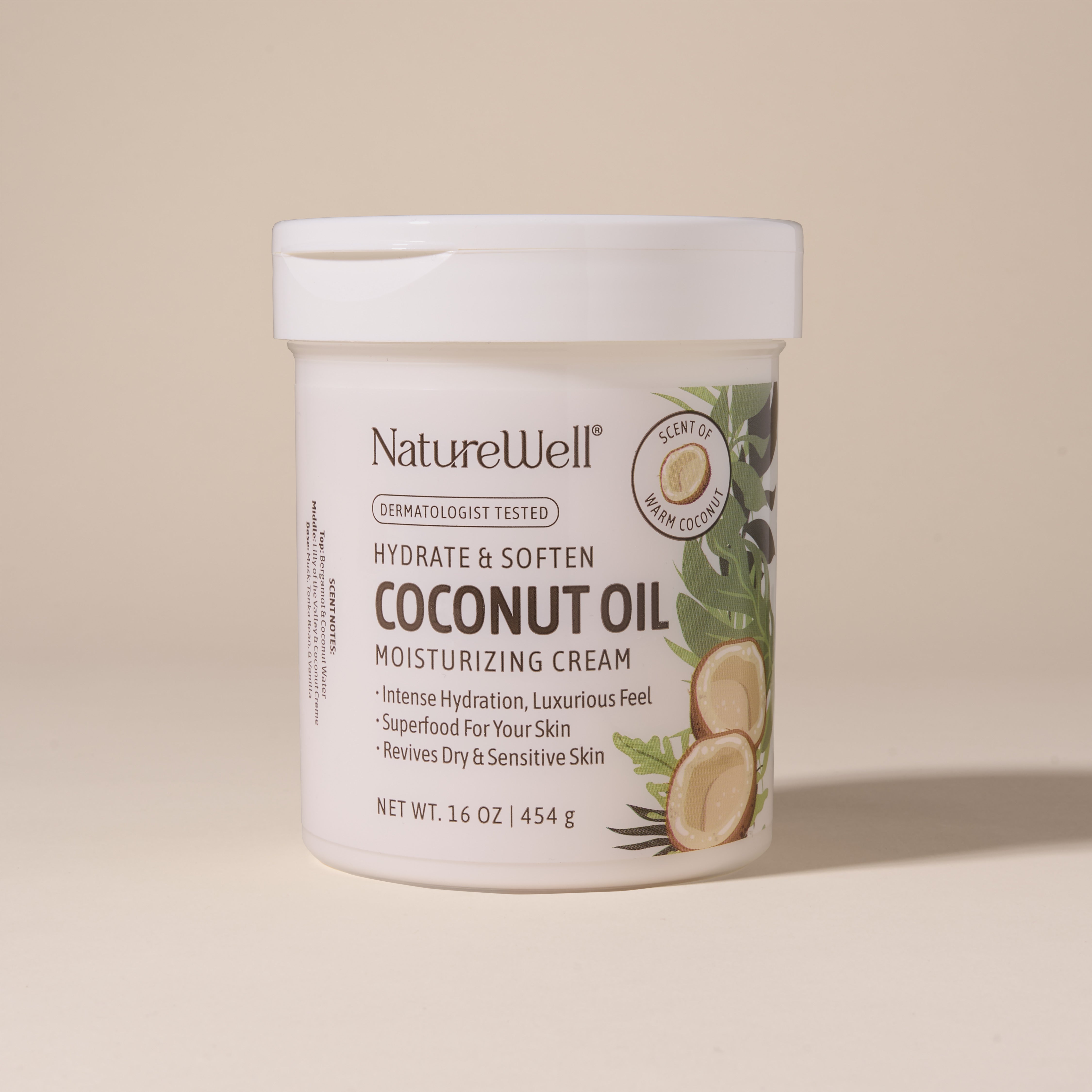 16 ounce jar of NatureWell coconut oil moisturizing cream